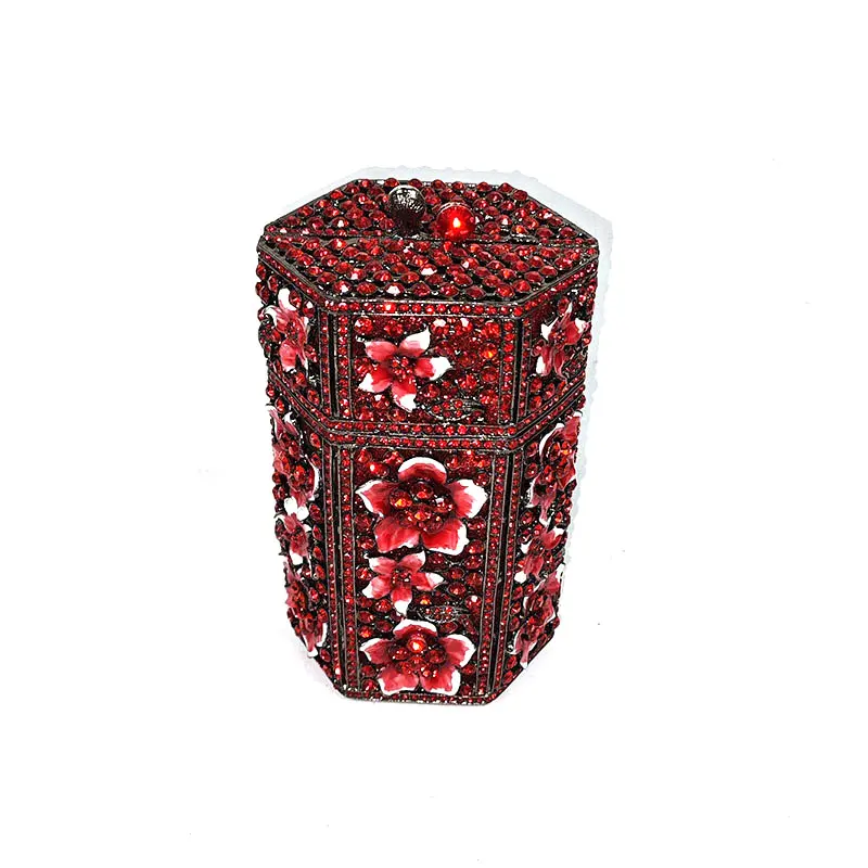 Elegant evening party handbag diamonds luxury wallet clutches ladies Flora crystal purses bridal wedding party purses