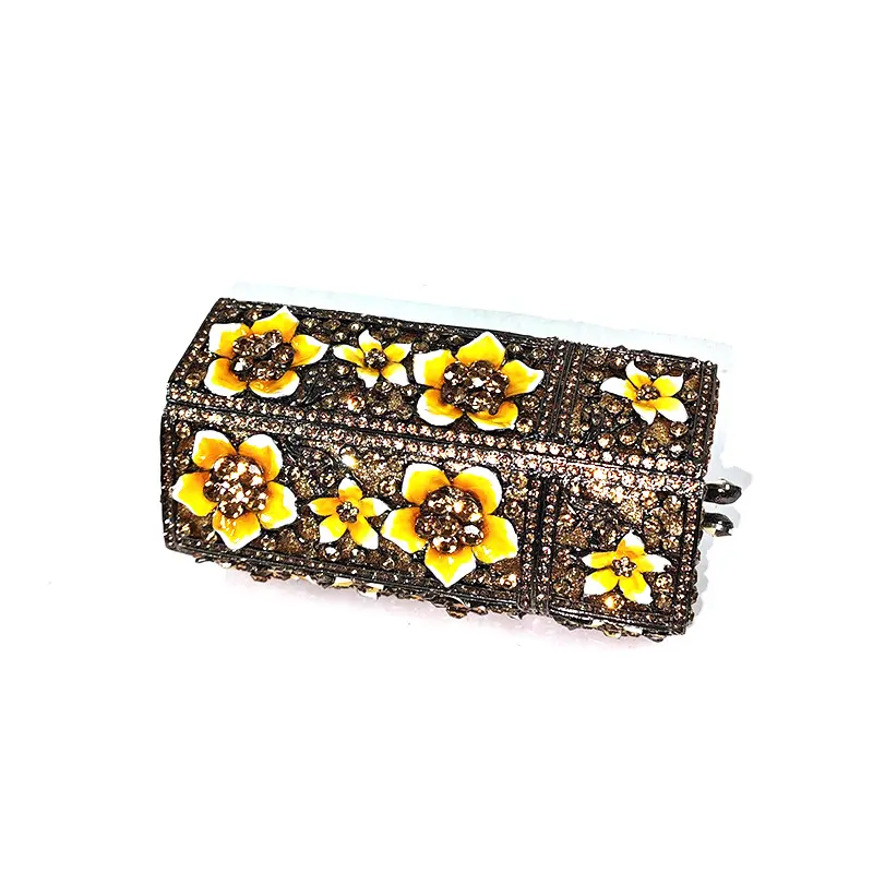 Elegant evening party handbag diamonds luxury wallet clutches ladies Flora crystal purses bridal wedding party purses