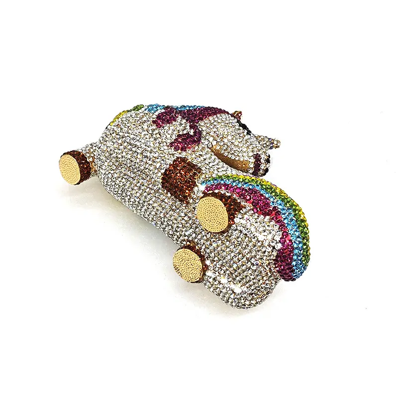 Luxury fancy unicorn crystal clutches women evening party handbag diamonds ladies purses bridal wedding party purses bag