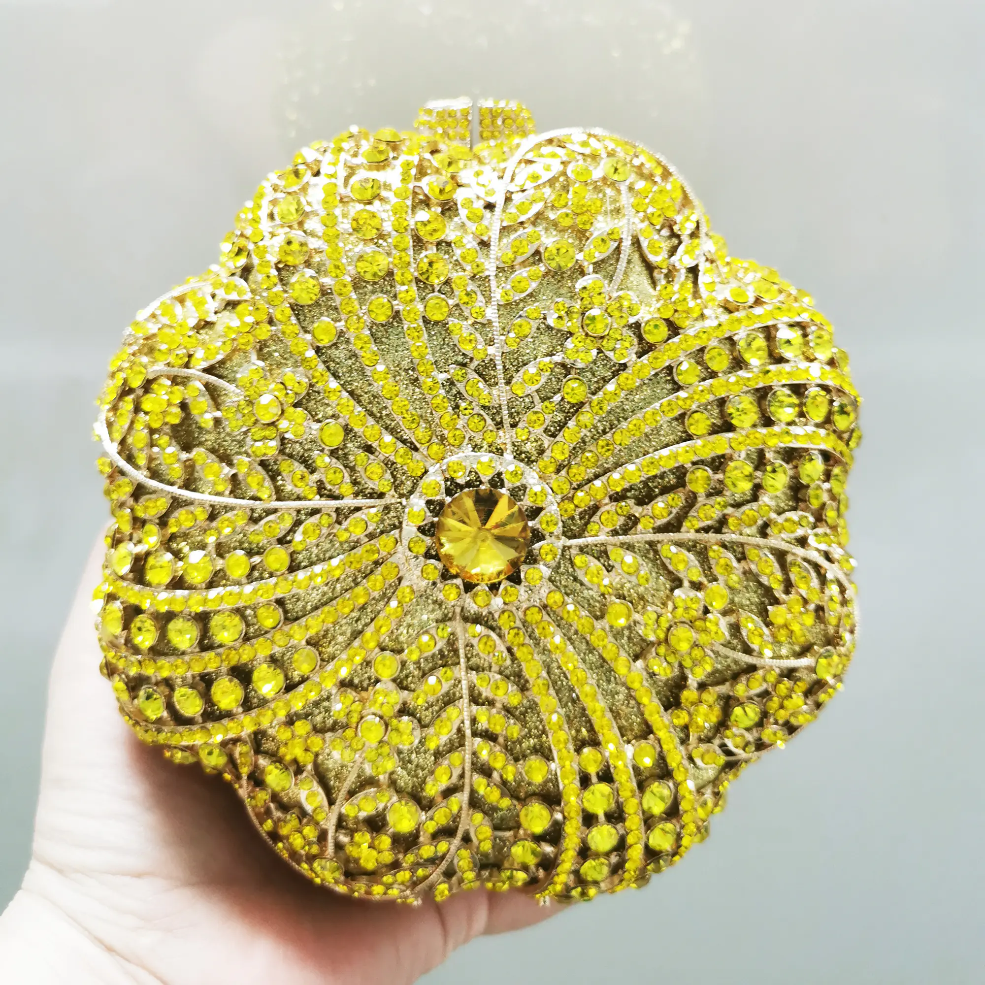 XIYUAN Yellow Diamond Evening Bag Pochette Soiree Women Ladies Stones Day Clutches Rhinestone Clutch Purse Banquet Clutches Bags