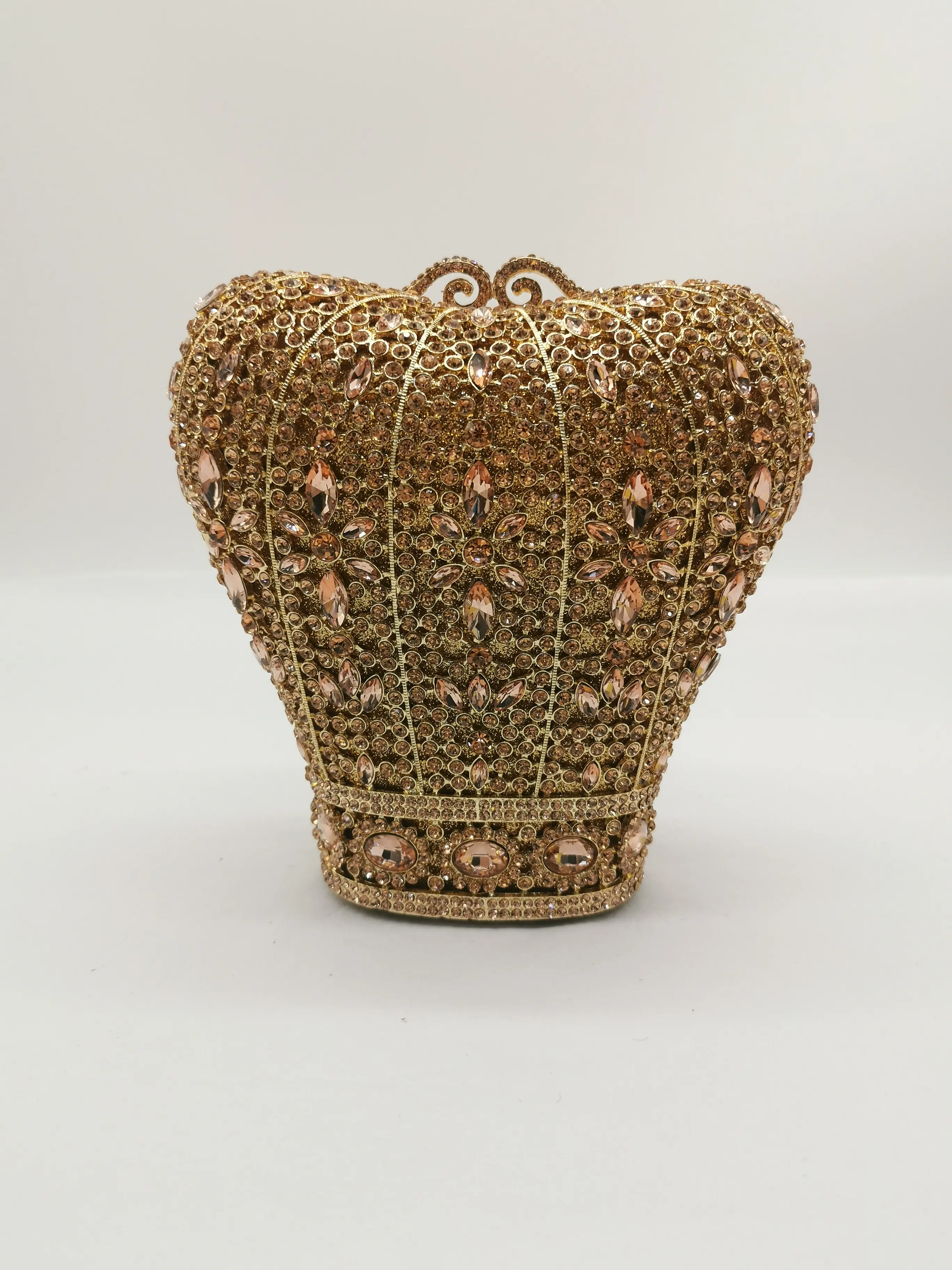 XIYUAN Gems Evening Clutch Purse Crystal Evening Bags Women New Gorgeous Crown Unique Diamond Clutch Purses Wedding Party Bag