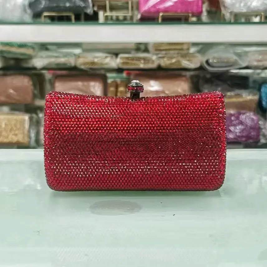 XIYUAN  Party Dinner Rhinestone Bags Women Evening Bags Crystal Clutch Elegant Flower Wedding Bridal Bridesmaid Handbags