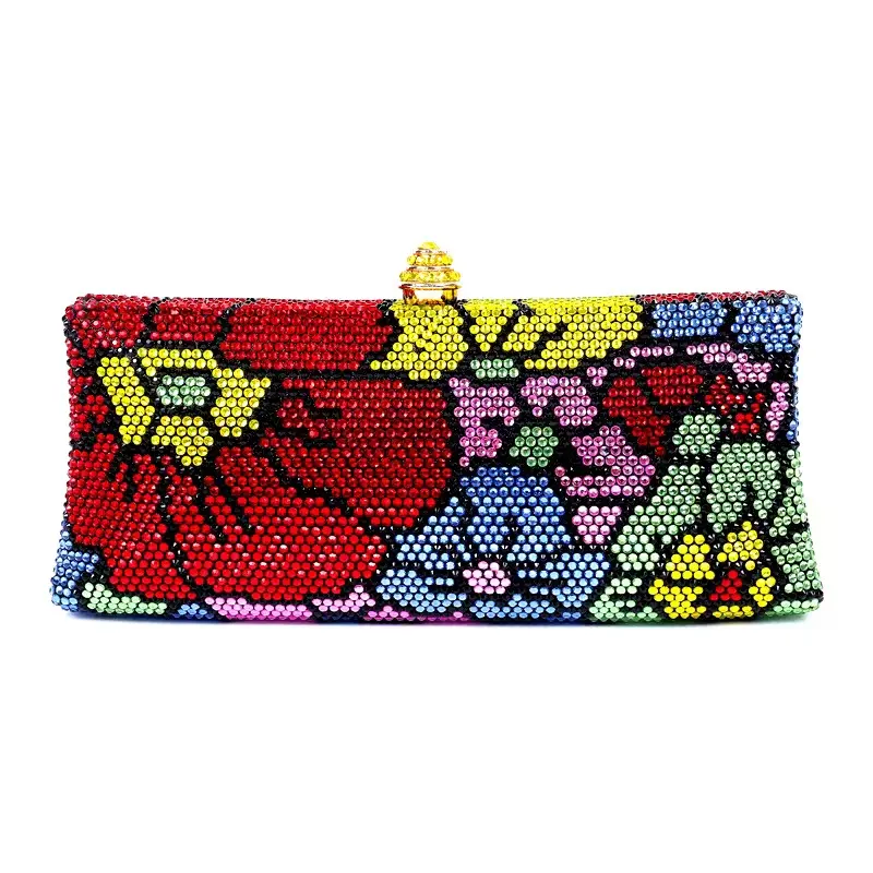 XIYUAN Multi Stones Clutch Bag Lady Small Diamonds Evening Bags Party Wedding  Rhinestones Handbag Purse For Female Phone wallet