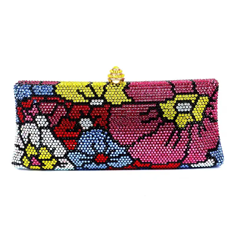 XIYUAN Multi Stones Clutch Bag Lady Small Diamonds Evening Bags Party Wedding  Rhinestones Handbag Purse For Female Phone wallet