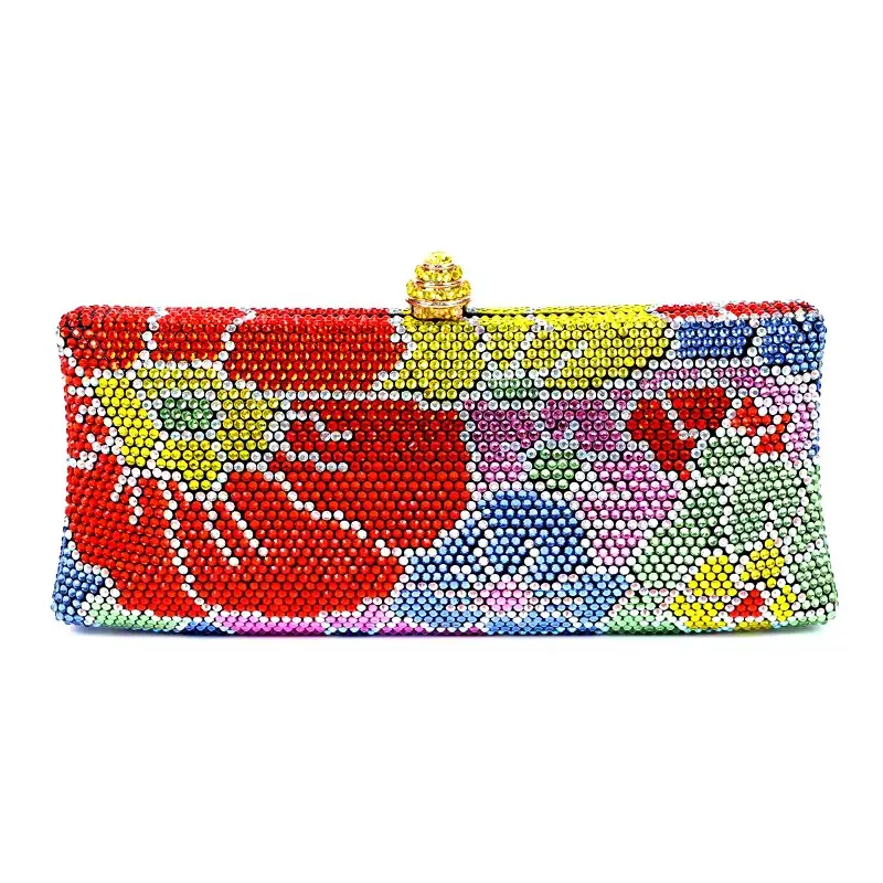 XIYUAN Multi Stones Clutch Bag Lady Small Diamonds Evening Bags Party Wedding  Rhinestones Handbag Purse For Female Phone wallet