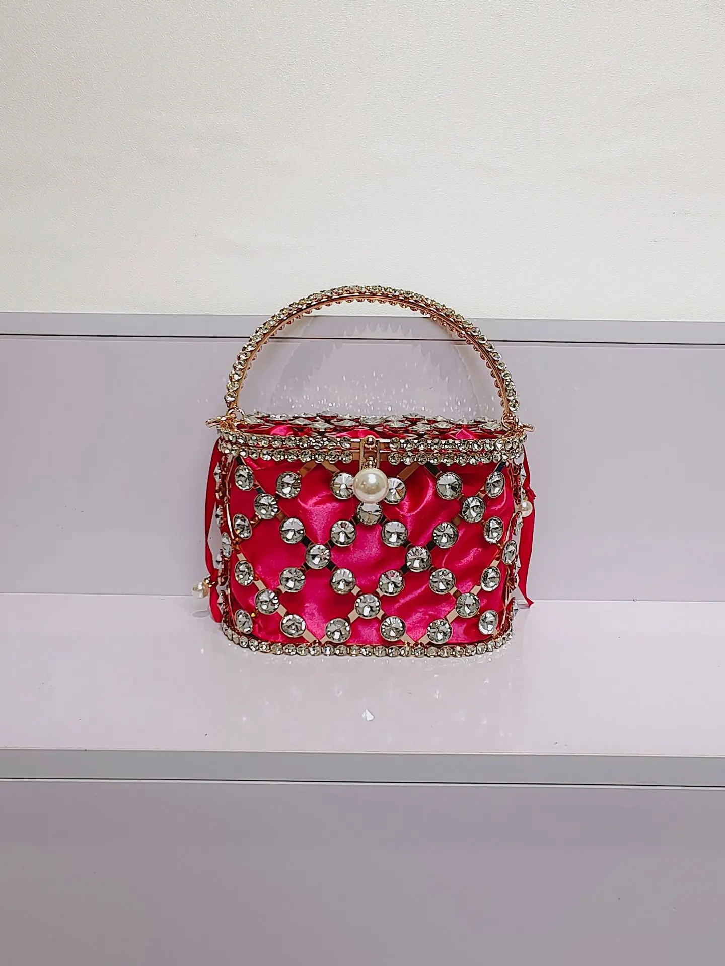 XIYUAN Lady Green Jewel Evening Handbags Clutch Purse Women Party Rhinestones Tote Bag Jewels  Totes Evening Minaudiere Handbags