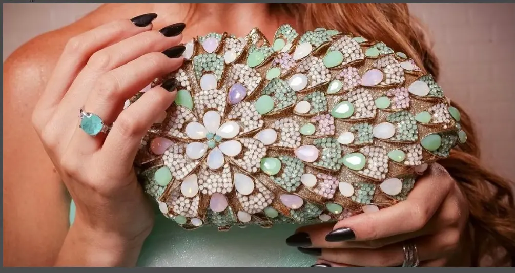 XIYUAN Full Big Stones Evening Bags Female Clutches for Women Dinner Rhinestone Handbags Wedding Bridal Crystal Clutch Purse