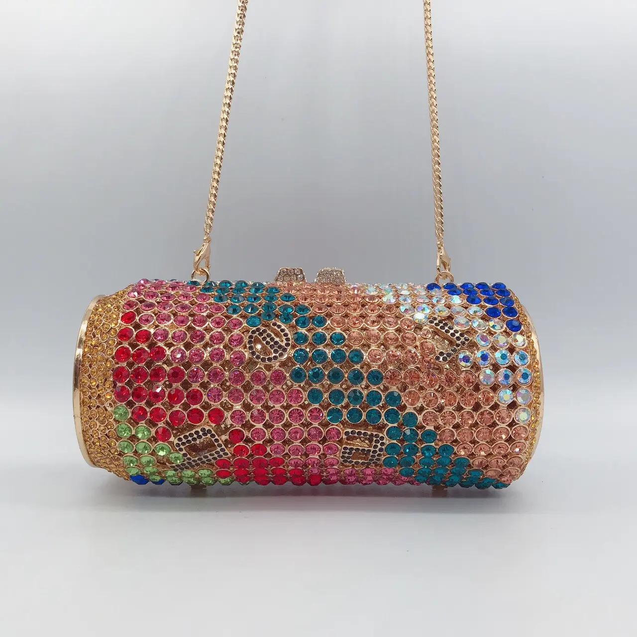 XIYUAN Colorful Stone Evening Clutch Bags Wedding Bridal Rhinestones Can Purse Lady Clutches Stone Handbags Party Crystal Purses