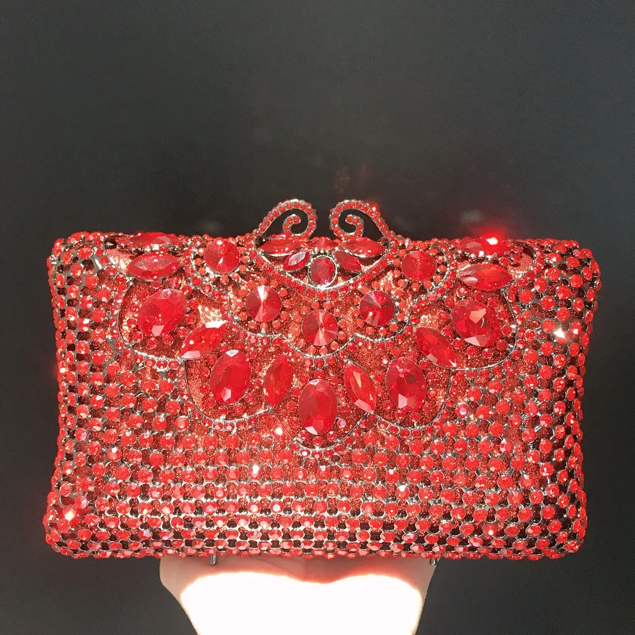 XIYUAN Blue/Grey Color Crystal Clutch Purse For Wedding Evening Bags for Women Formal Party Rhinestone Purses Bridal Handbags