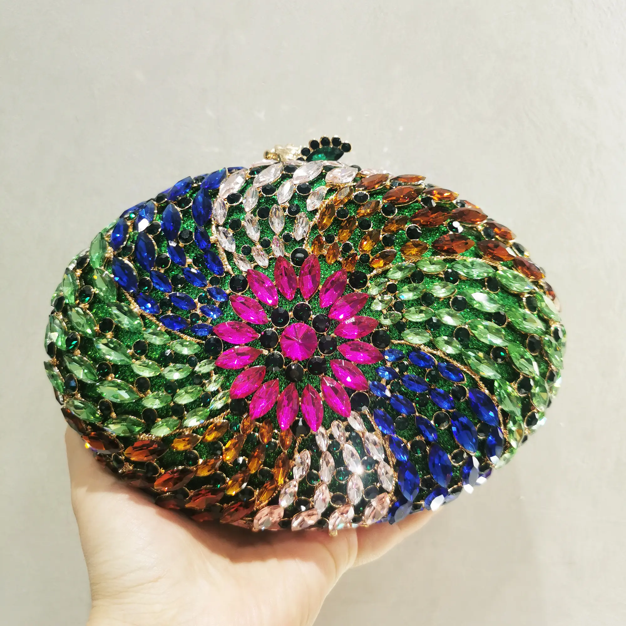 XIYUAN Women Royal Blue Crystal Clutch Purse Lady Evening Bags Ladies Party Diamond Minaudiere Handbag Wedding Evening Purses