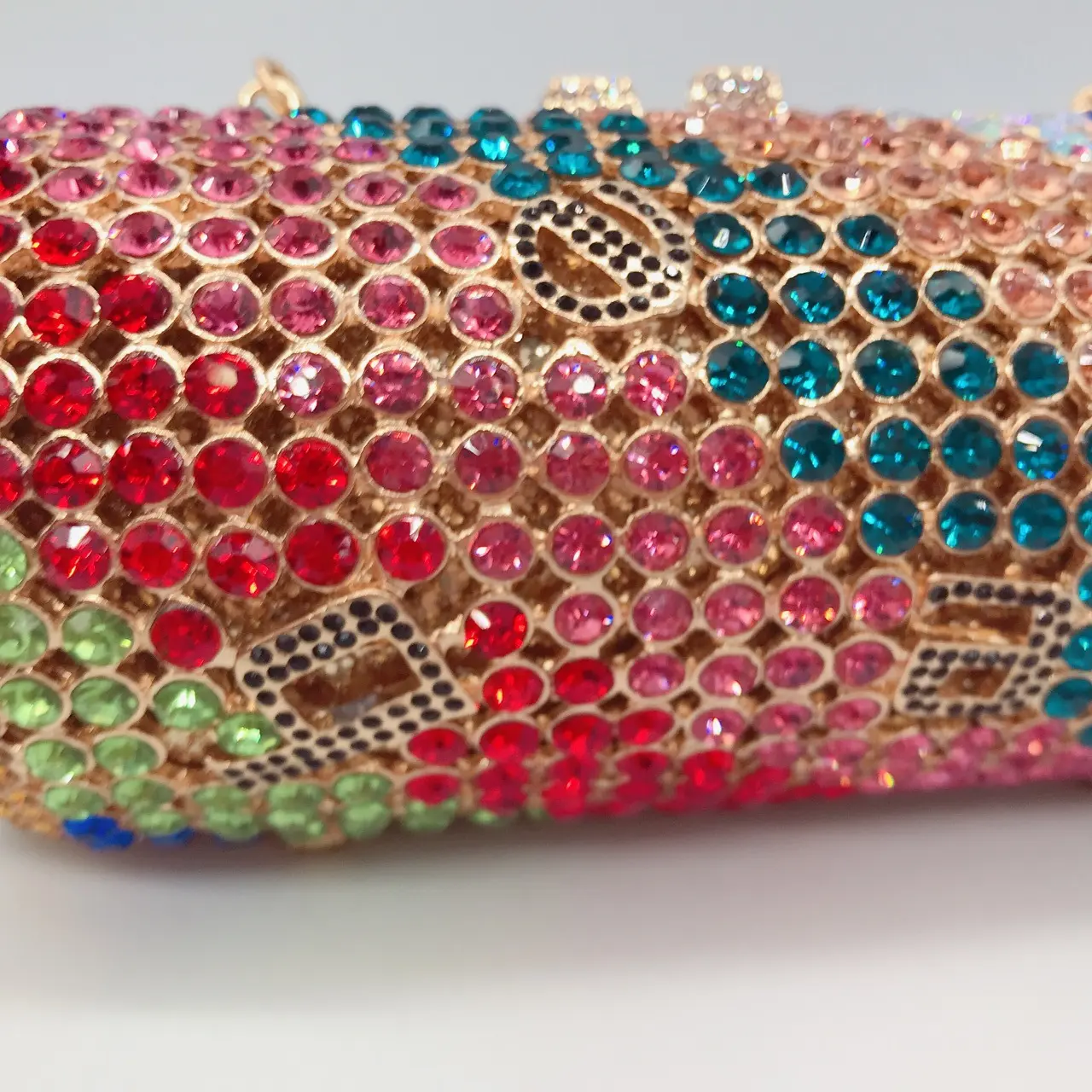 XIYUAN Colorful Stone Evening Clutch Bags Wedding Bridal Rhinestones Can Purse Lady Clutches Stone Handbags Party Crystal Purses