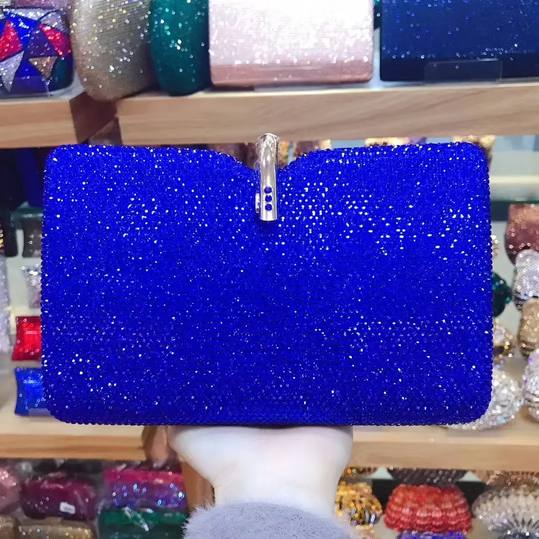 XIYUAN Women Orange Crystal Clutch Purse Stone Evening Bags Wedding Party Rhinestones Handbags Ladies Gala Dinner Gold Purses