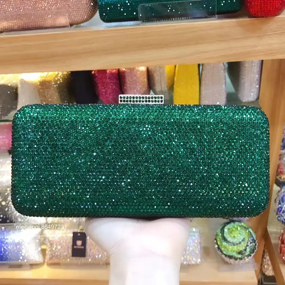 XIYUAN Pink/Black Stone Evening Bags Female Clutches Bags for Women Wedding Party Rhinestone Phone Handbags Bridal Purse Bag