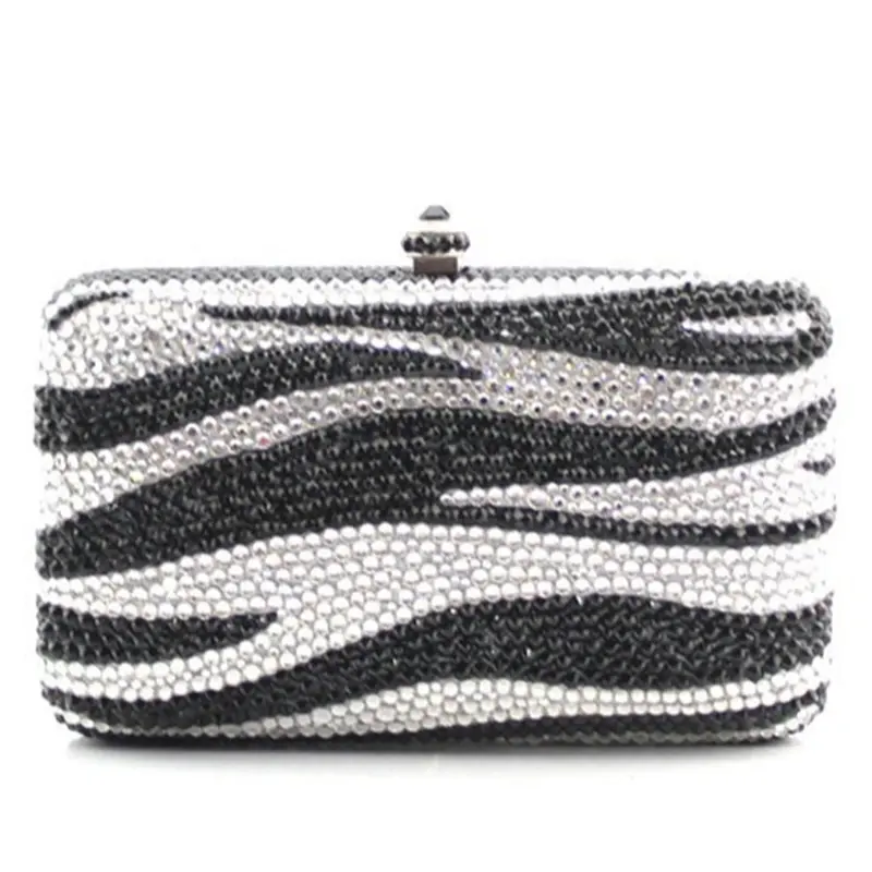 XIYUAN Plain Crystal Clutch Bags Multicolor Full Stones Prom Handbags Women Wedding  Rhinestone Purse pochette Box Shoulder Bags