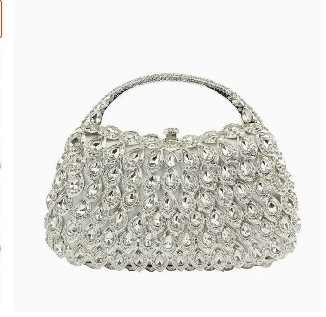 XIYUAN Women Diamonds Evening Clutch Bags New Metallic Gems Handbags Rhinestones Phone Purses Wedding Party Stones Clutch Purse