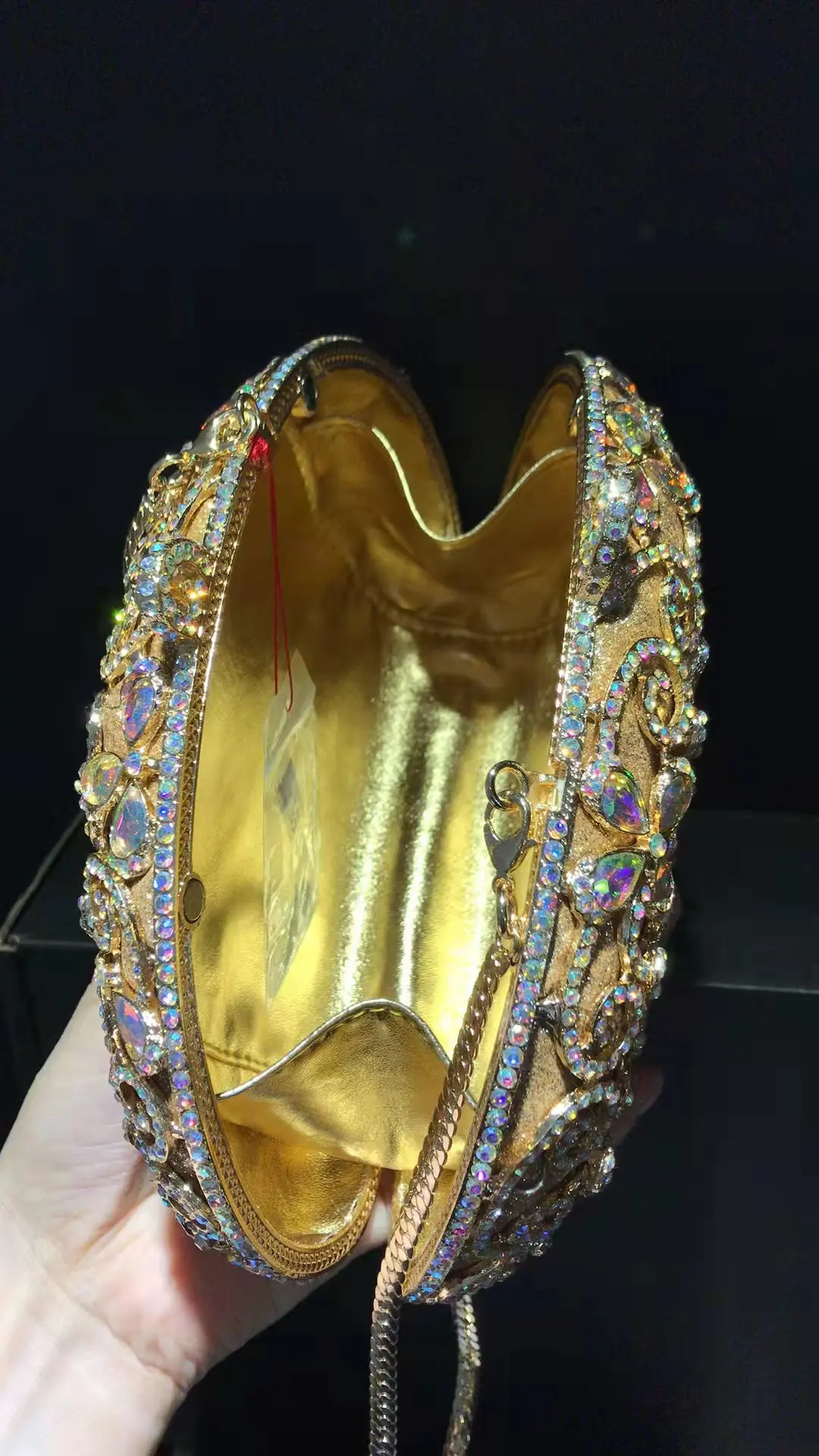 XIYUAN Gold Color Crystal Clutch Purse Stone Evening Bags Ladies Party Dinner Diamond Music Purses Rhinestone Clutches Handbag
