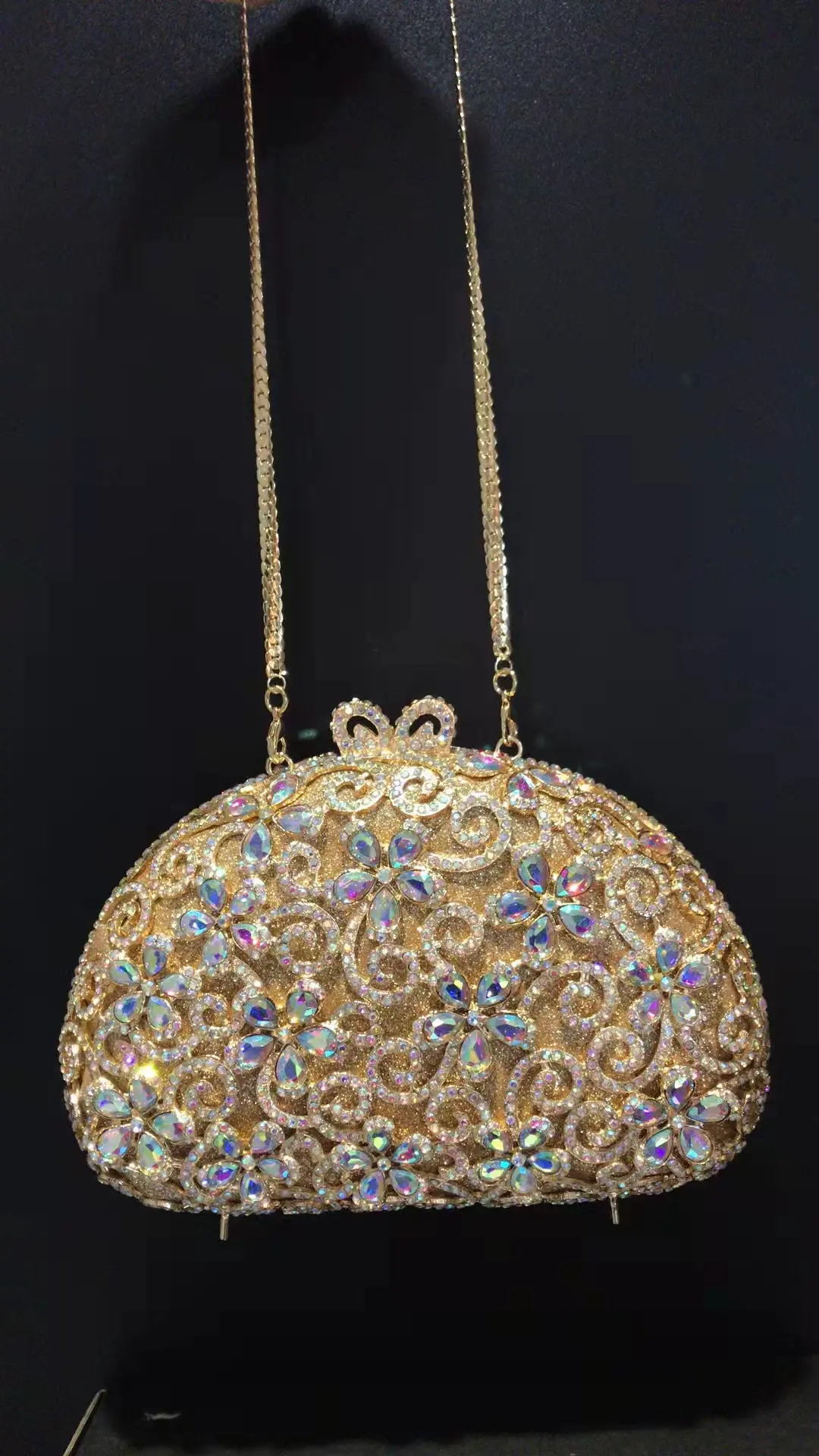 XIYUAN Gold Color Crystal Clutch Purse Stone Evening Bags Ladies Party Dinner Diamond Music Purses Rhinestone Clutches Handbag