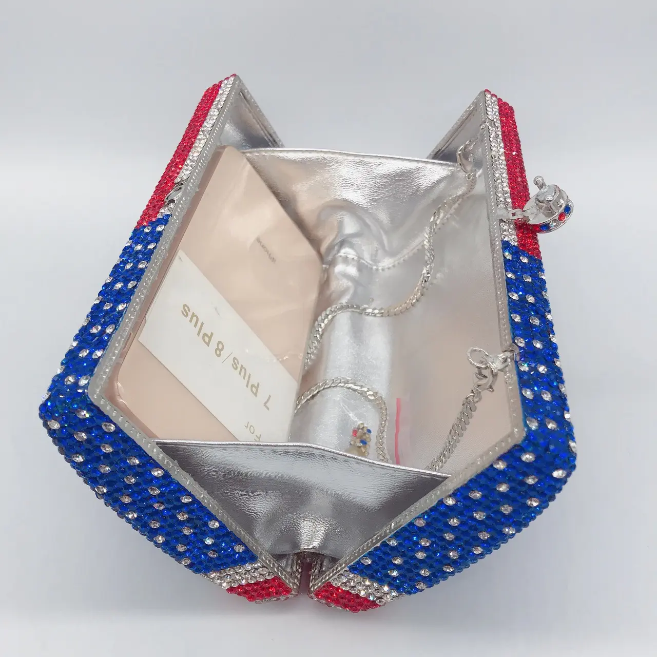 XIYUAN American Flag Bridal Wedding Party Gems Evening Bags Women Stones Clutch Purse Rhinestones Clutches Bags For Lady Purses