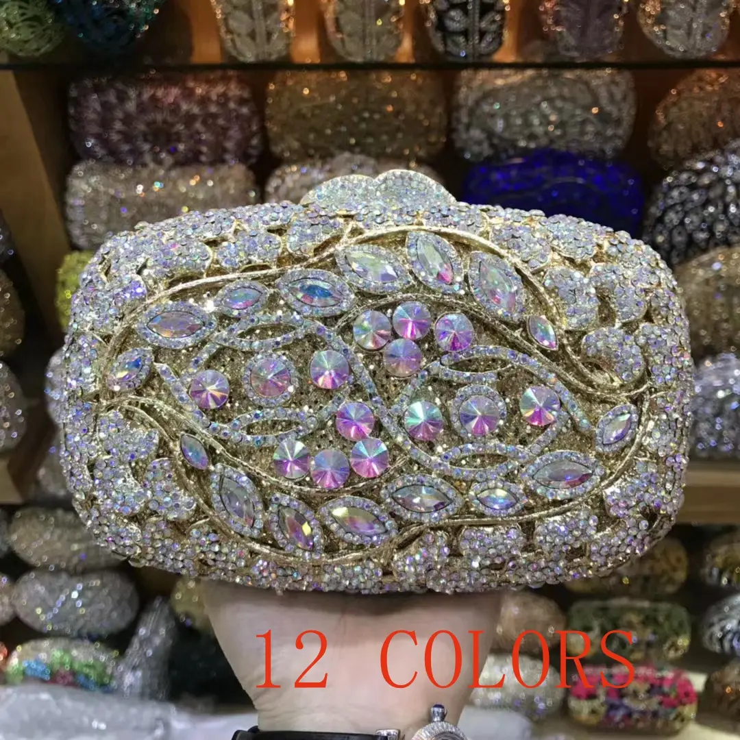 XIYUAN Blue Rhinestone Clutch Bag Wedding Female Mini Wallets Lady Diamonds Clutches Girls Stone Evening BagHandbag Party Purses