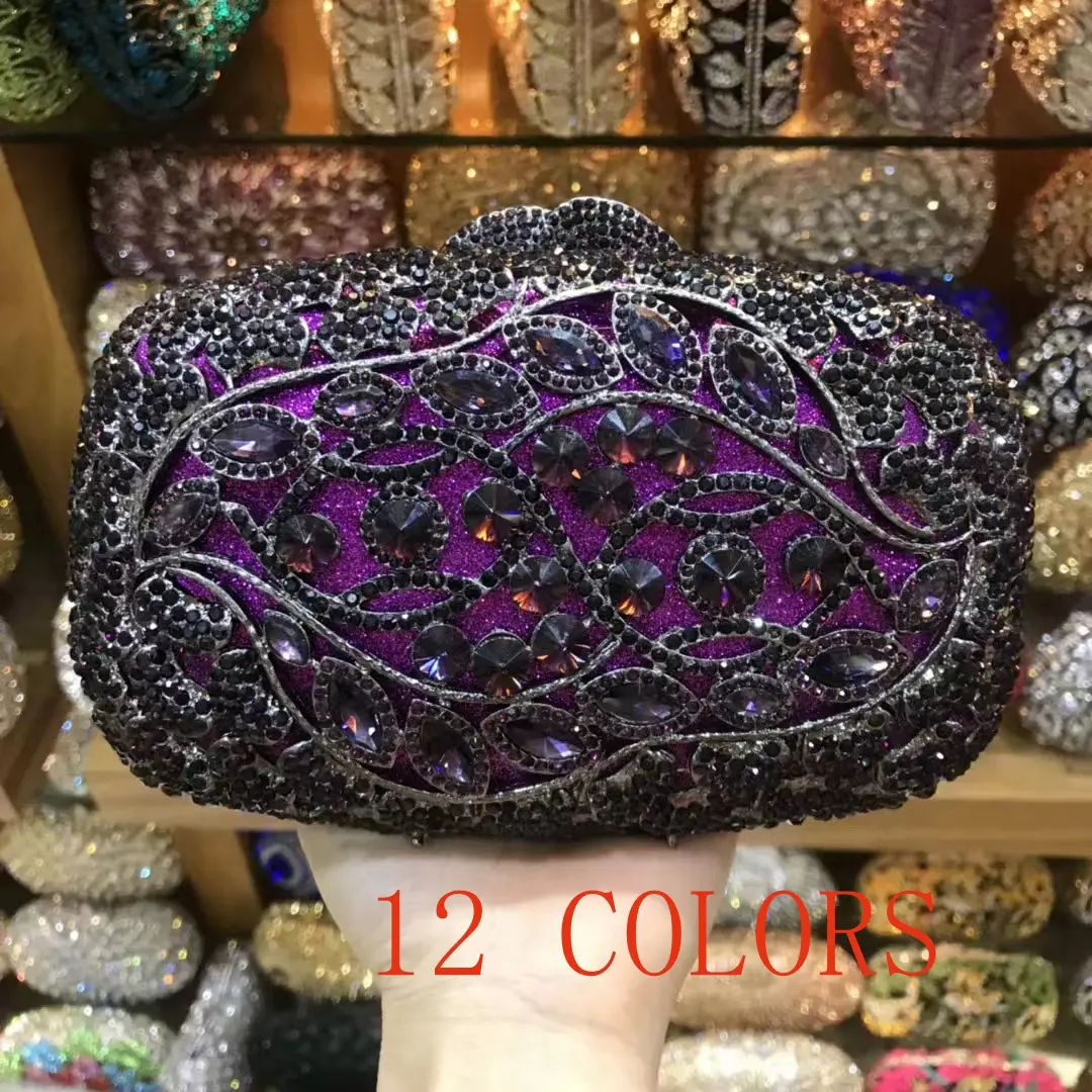 XIYUAN Blue Rhinestone Clutch Bag Wedding Female Mini Wallets Lady Diamonds Clutches Girls Stone Evening BagHandbag Party Purses