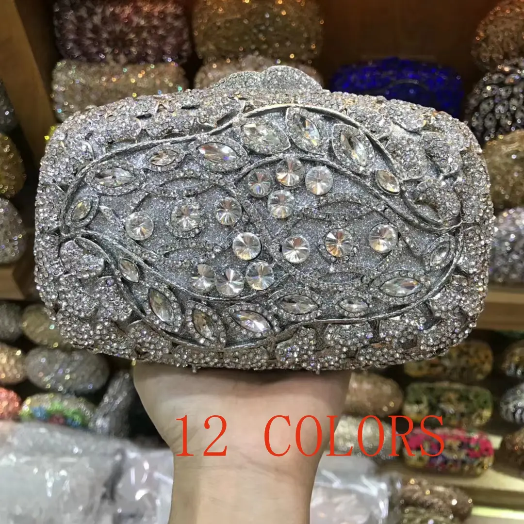 XIYUAN Blue Rhinestone Clutch Bag Wedding Female Mini Wallets Lady Diamonds Clutches Girls Stone Evening BagHandbag Party Purses