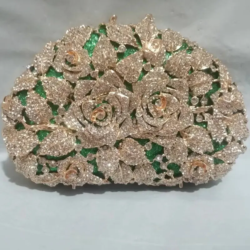 XIYUAN Rhinestones Wedding Bridal Gift Clutch Purse Bag 100% Handmade Diamond Women Party Clutches Bags Phone Small Handbags