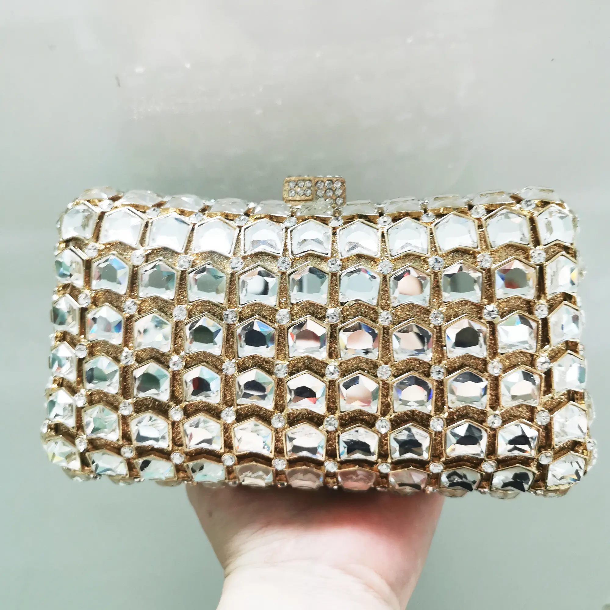Women Crystal Evening Clutch Bag Female Stones Evening Bags Bridal Wedding Party Clutches Bags Lady Handbag Purse Metal Clutches