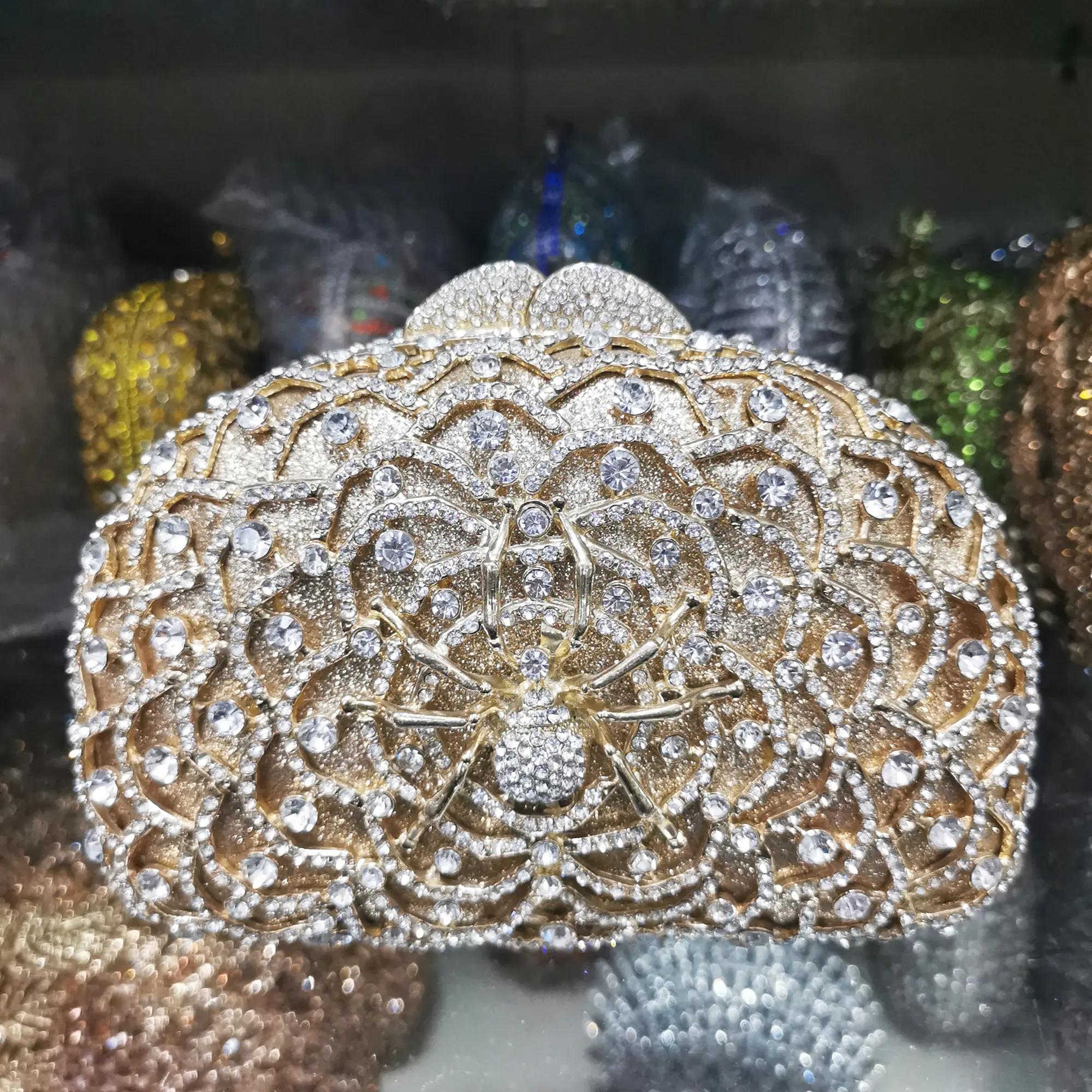 XIYUAN Full Diamonds Evening Clutches Bags Crystal Wedding Bag Bridal Handbags Fashion Ladies Rhinestone Party Purses Minaudiere