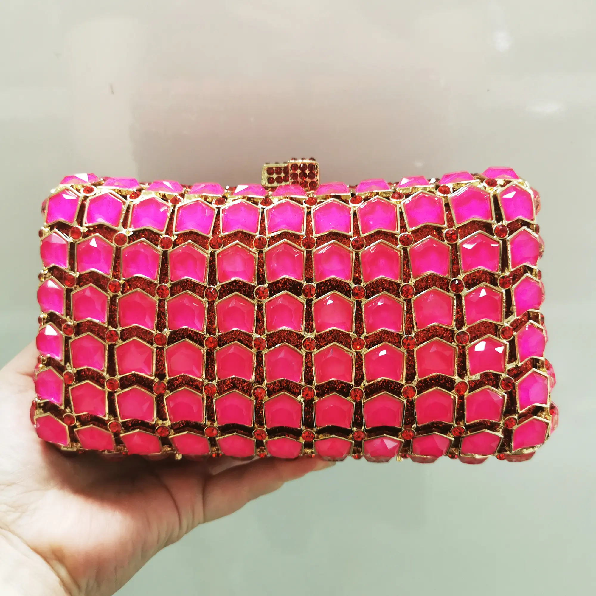 Women Crystal Evening Clutch Bag Female Stones Evening Bags Bridal Wedding Party Clutches Bags Lady Handbag Purse Metal Clutches