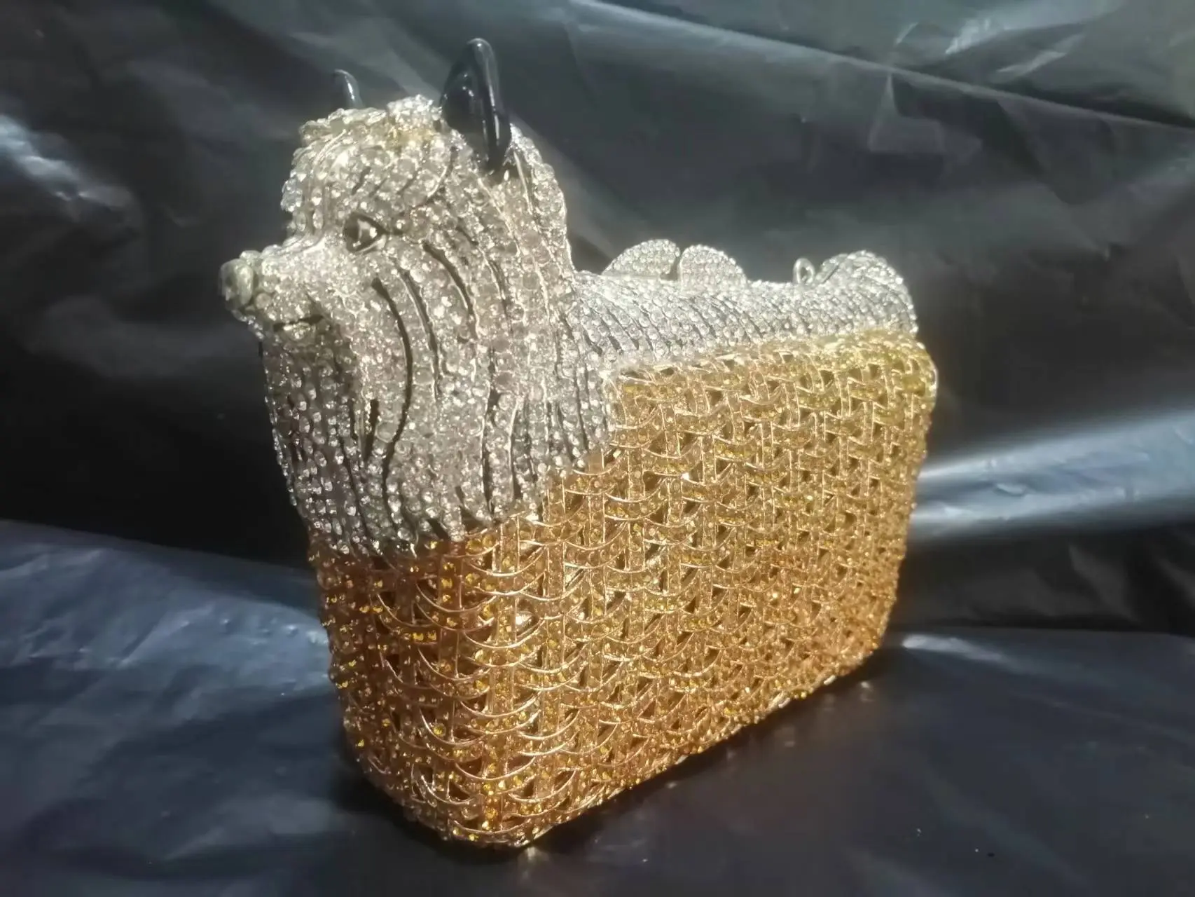 Female Llion Crystal Clutch Gold rhinestones Evening Purse Bag Women Formal Dinner Handbag Wedding Bridal Clutches Bags Purses
