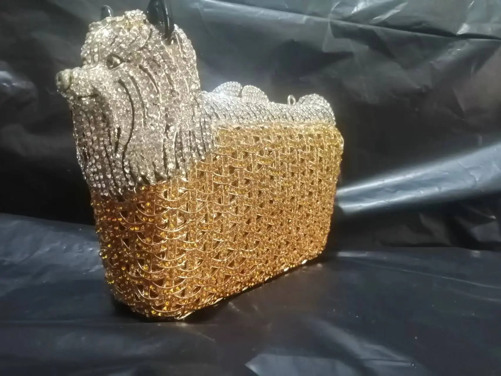 Female Llion Crystal Clutch Gold rhinestones Evening Purse Bag Women Formal Dinner Handbag Wedding Bridal Clutches Bags Purses