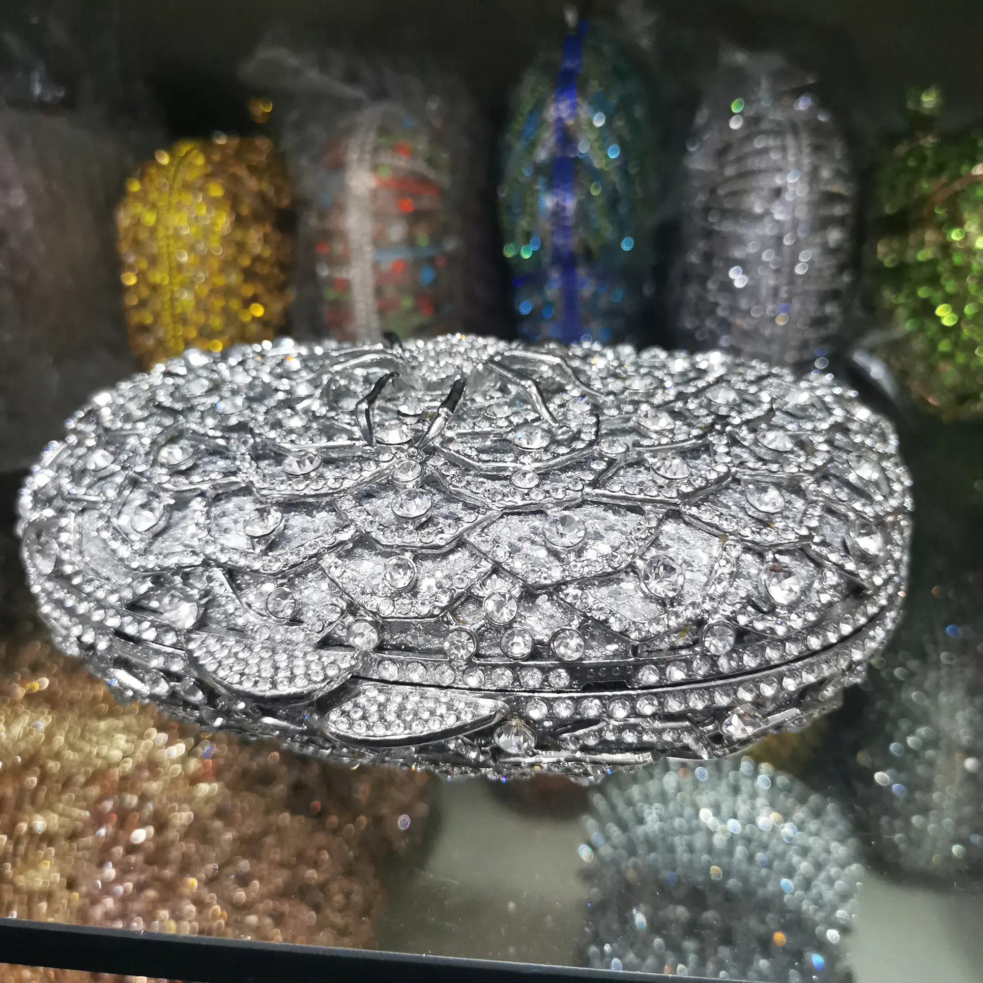 XIYUAN Full Diamonds Evening Clutches Bags Crystal Wedding Bag Bridal Handbags Fashion Ladies Rhinestone Party Purses Minaudiere