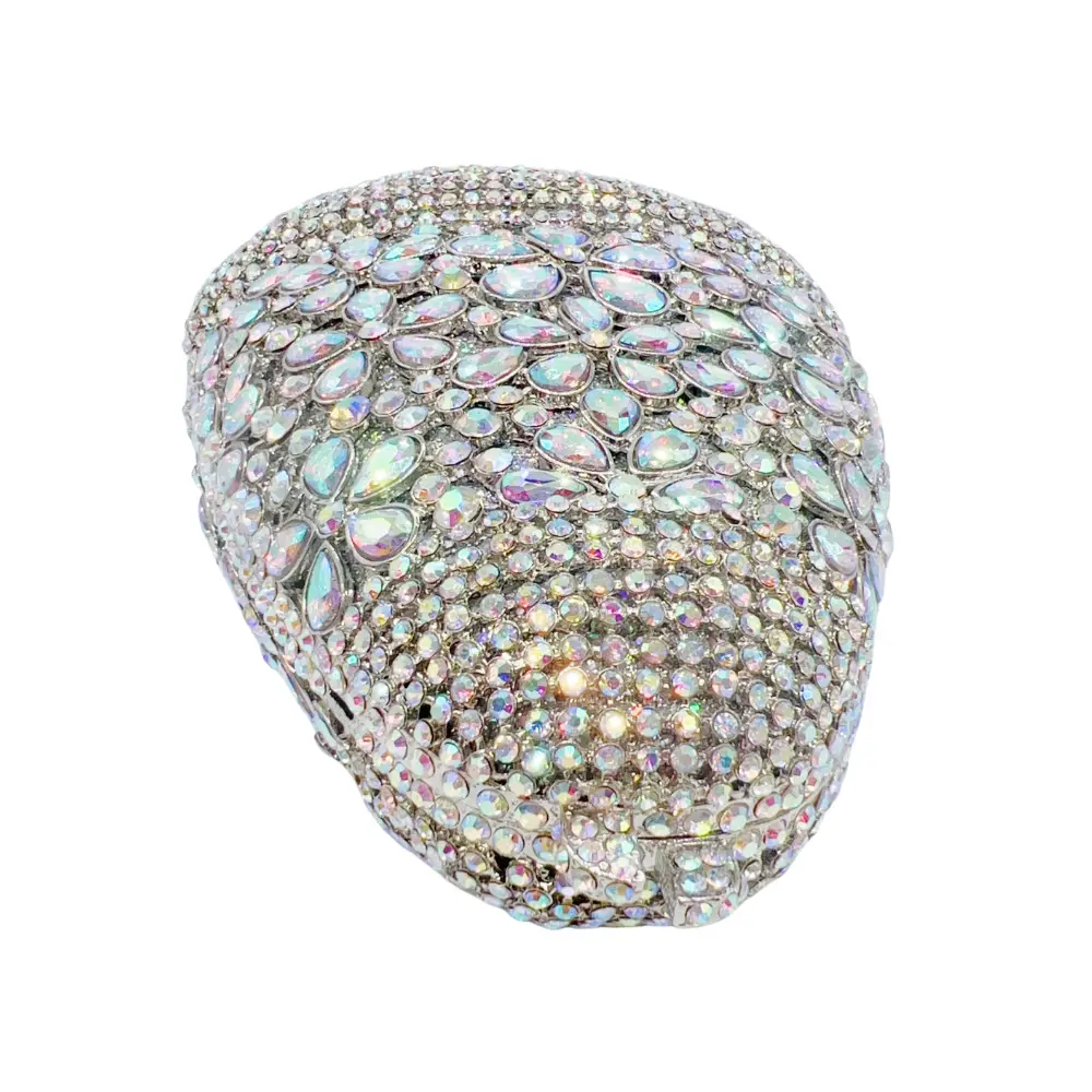 XIYUAN Flower Crystal Evening Bags Women Luxury Gorgeous Sparkling Rhinestone Clutch Designer Party Purse Wedding Bridal Handbag