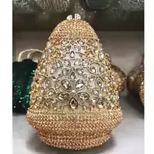 XIYUAN Flower Crystal Evening Bags Women Luxury Gorgeous Sparkling Rhinestone Clutch Designer Party Purse Wedding Bridal Handbag