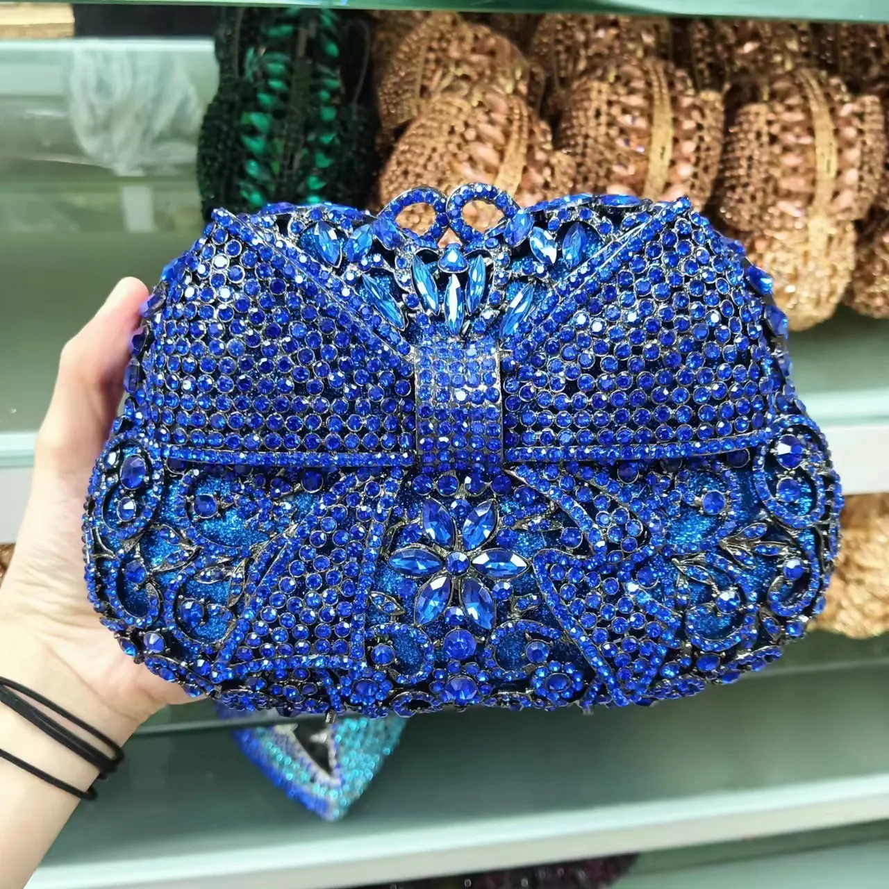 Lady Green Stone Clutch Purse For Wedding Gift Handbags Luxury Rhinestone Evening Day Clutches Bags Women Party Purses Bag