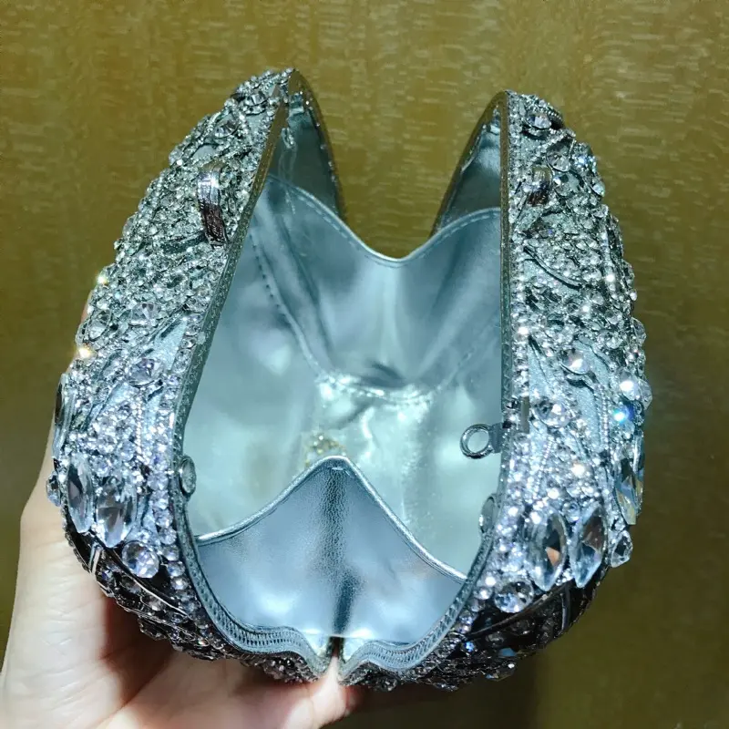 XIYUAN Gold/Blue Color Crystal Evening Bags Purse Rhinestone Handbag Luxury Wedding Handbags Minaudiere Bag Bolsas De Mujer Bags