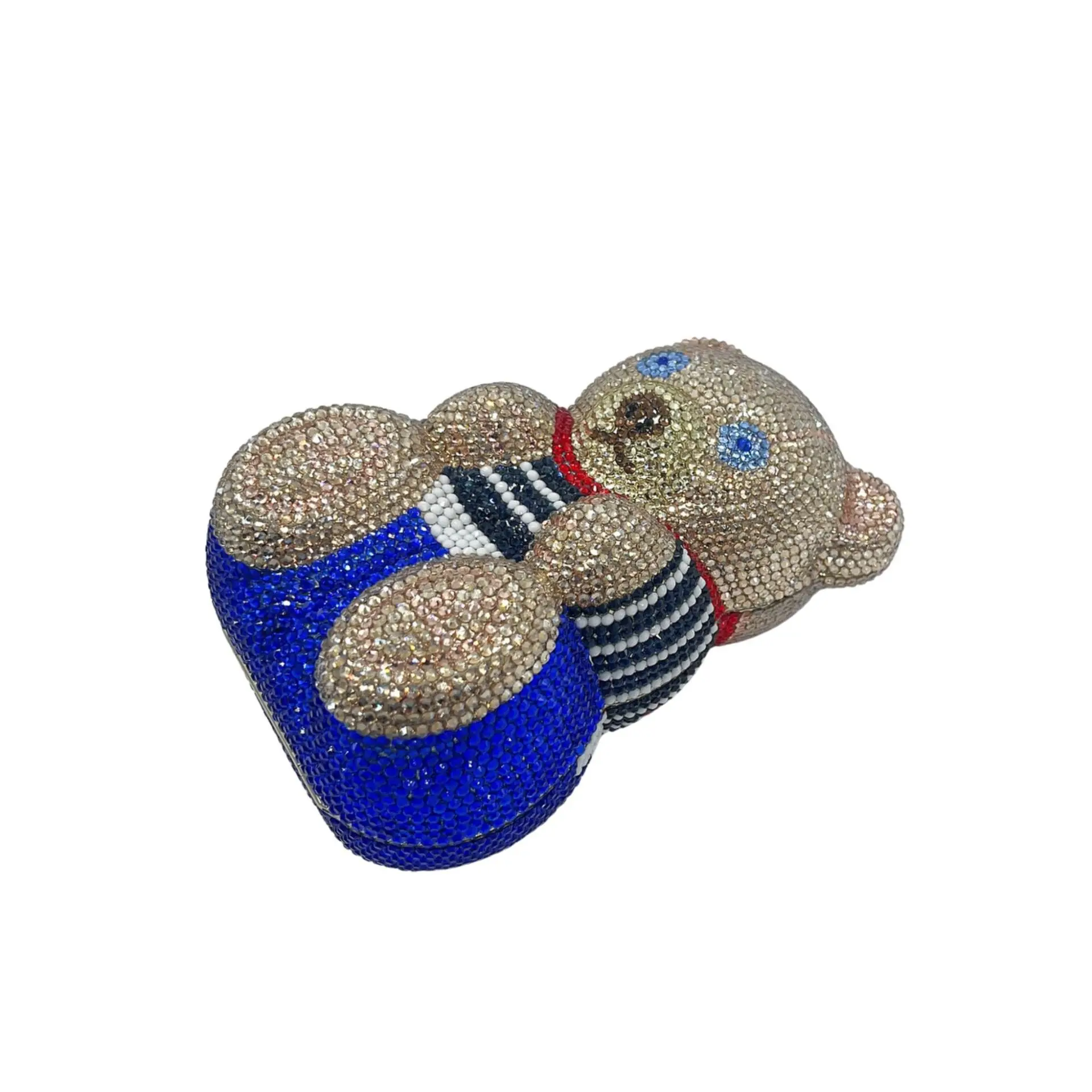 XIYUAN Lady Gems Bear Clutch Purse Wedding Crystals Evening Handbag Women Party Prom Bag Bridal Clutches Wedding Purse