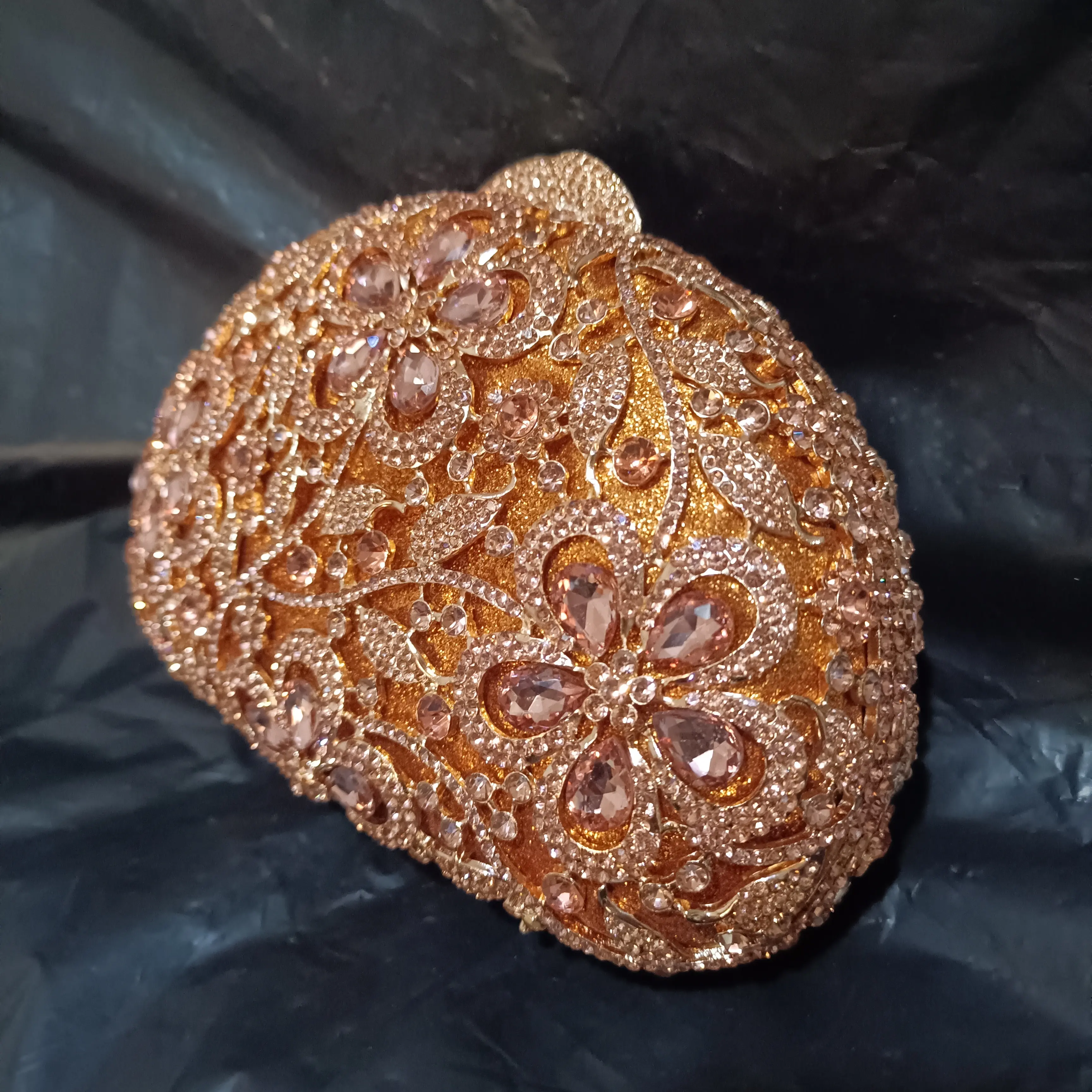 Women Rose Gold Crystal Clutch Purse Big Stones Evening Bags Wedding Bridal Rhinestones Handbags Party Minaudiere Purses Bags