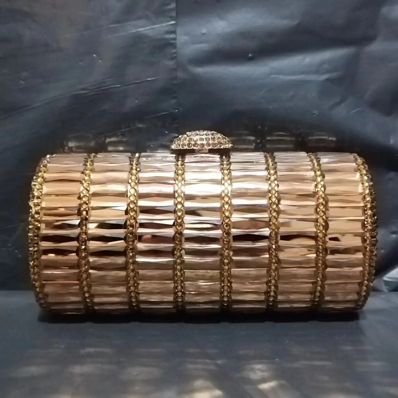 Women's Wedding Orange Stones Purses Luxury Designer Diamond Evening Bag Party Rhinestone Clutch And Handbags Chain Shoulder Bag