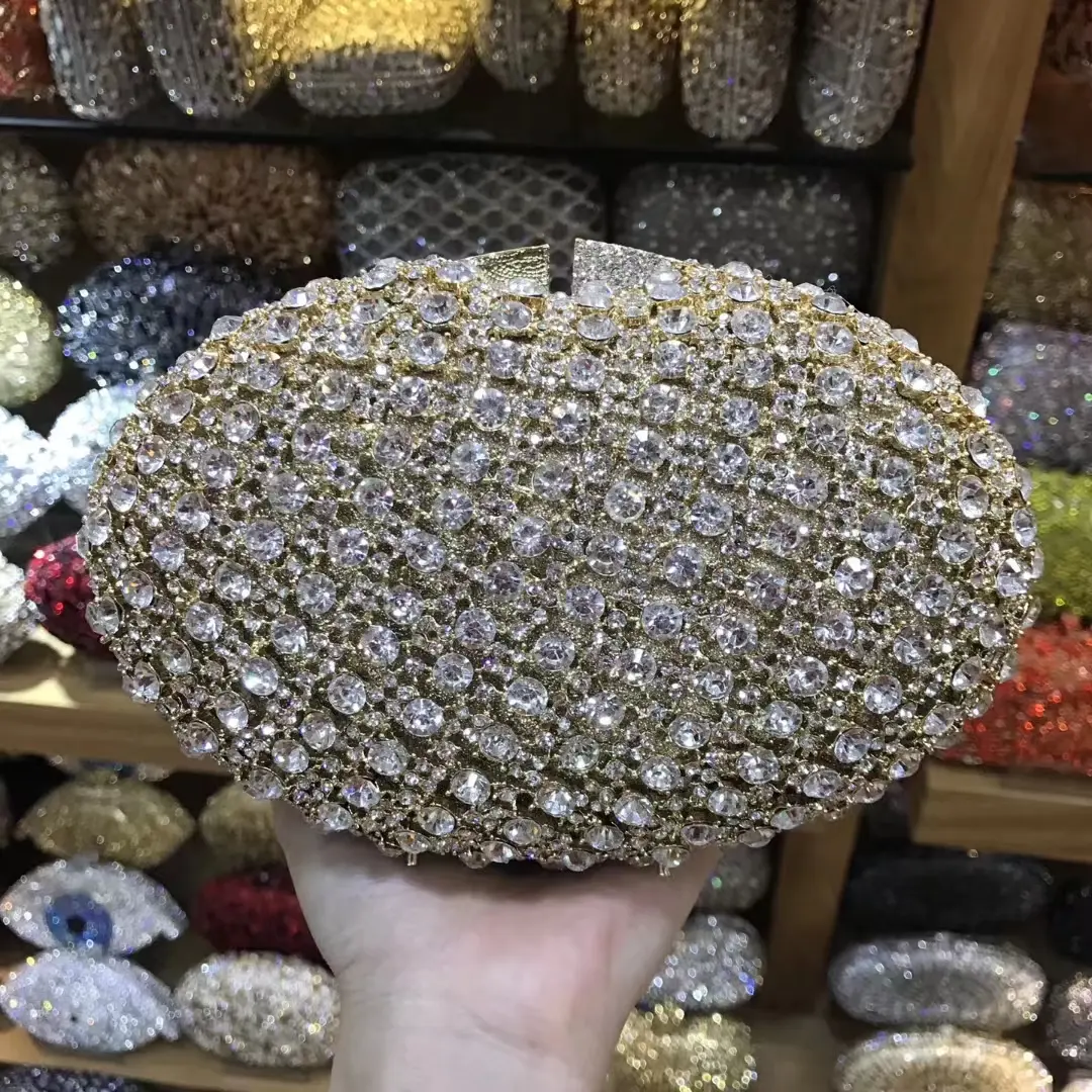 Women Black/Blue/Red Stones Clutch Purse Lady Crystal Evening Bag Minaudiere Bags Bridal Rhinestone Handbags Wedding Party Purse