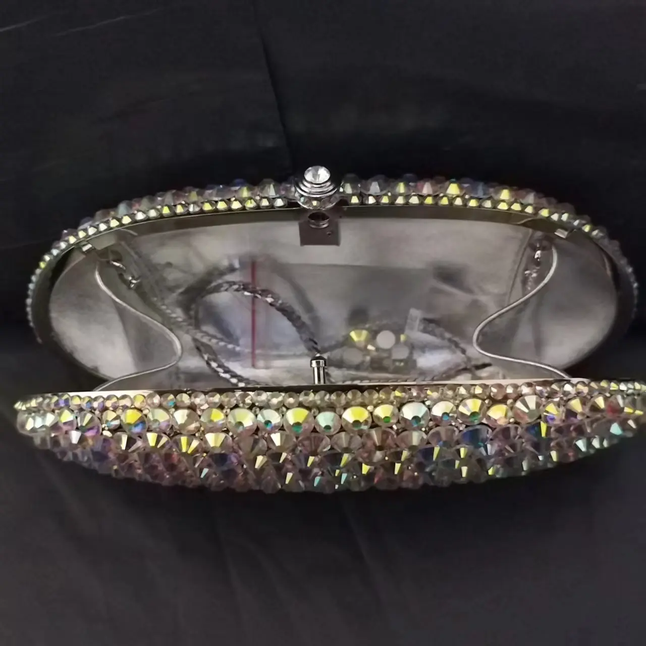 Women's Wedding Orange Stones Purses Luxury Designer Diamond Evening Bag Party Rhinestone Clutch And Handbags Chain Shoulder Bag