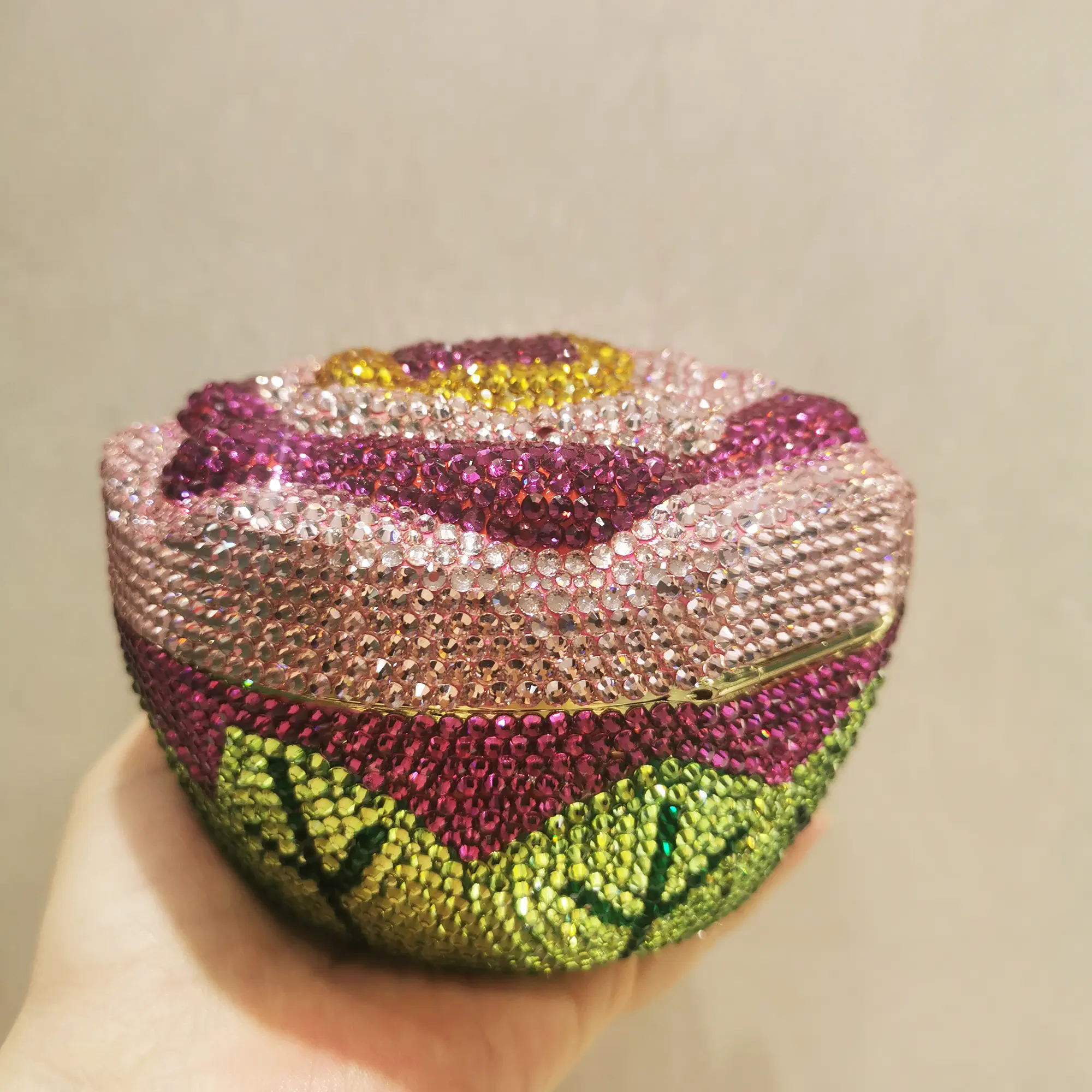 Multicolored Women Flower Stones Clutch Bags Lady Evening Purse Female Handbags Bridal Wedding Party rhinestone Minaudiere Bags