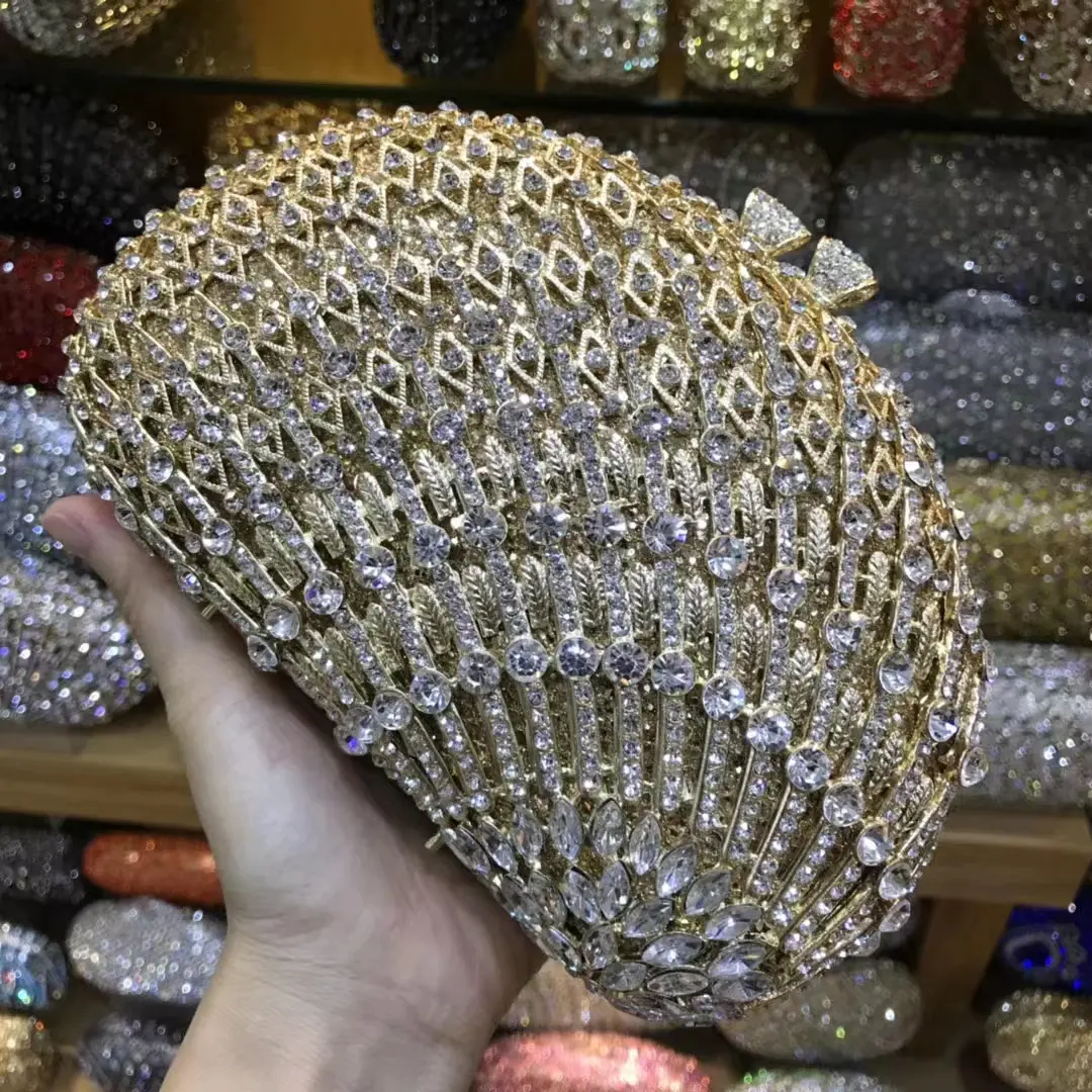 XIYUAN Rhinestone  Handbag Metal Wedding Bag Luxury New Arrival Diamond Bridal Stones Clutches Bags Design Lady Party Handbags
