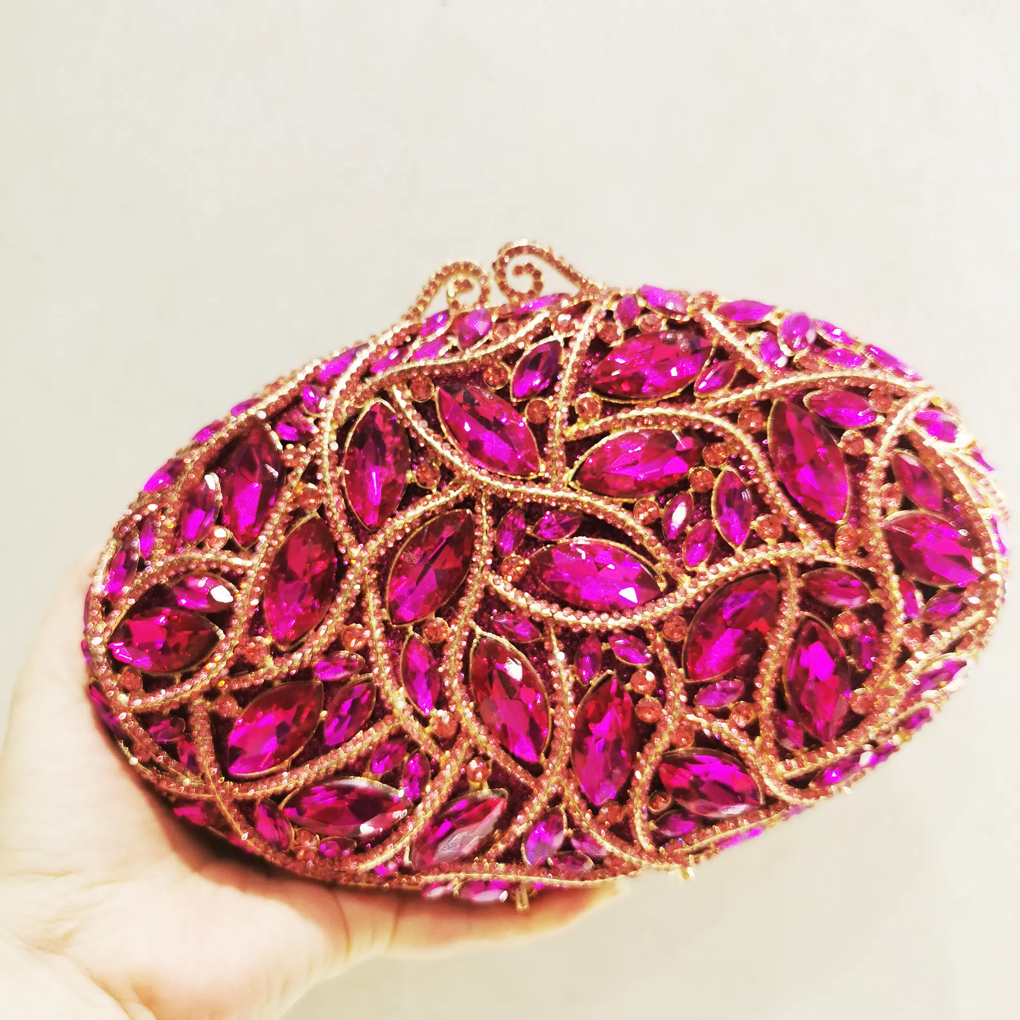 Luxury Black/Green/Blue Crystal Evening Bags Fushia Clutches for Women Party Rhinestone Handbag Bridal Wedding Diamond Clutch