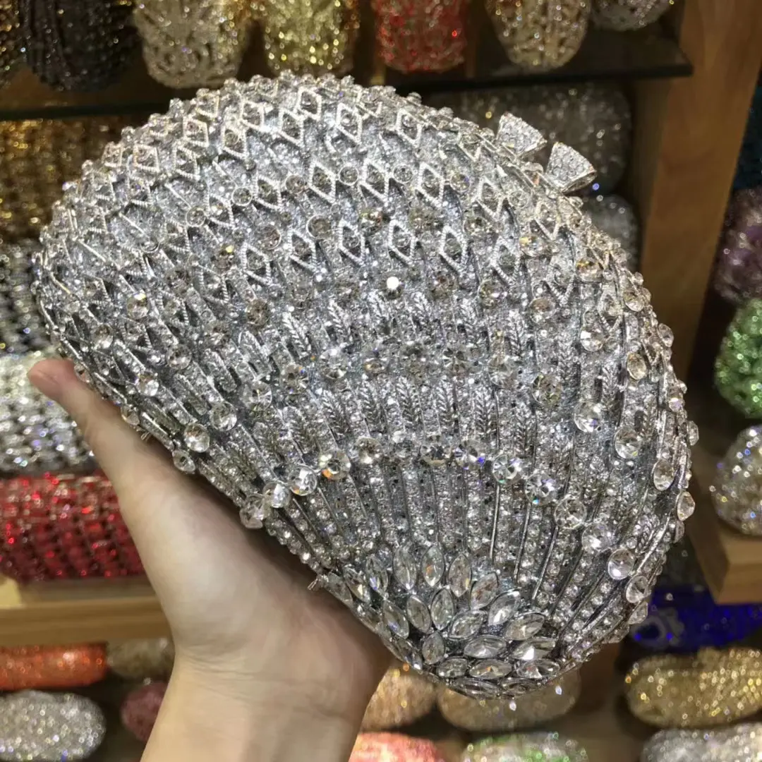 XIYUAN Rhinestone  Handbag Metal Wedding Bag Luxury New Arrival Diamond Bridal Stones Clutches Bags Design Lady Party Handbags
