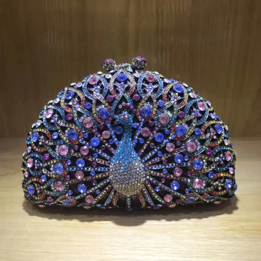 XIYUAN Women Crystal Clutches Bags Stones Evening Bags Wedding Party Bag Metal Rhinestone Minaudiere Diamond Handbag and Purse