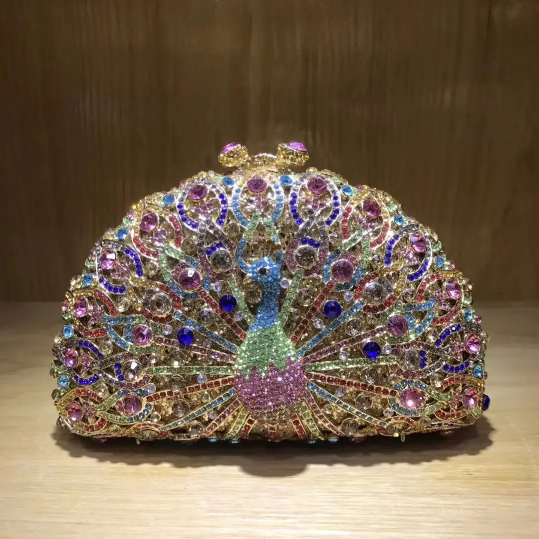 XIYUAN Women Crystal Clutches Bags Stones Evening Bags Wedding Party Bag Metal Rhinestone Minaudiere Diamond Handbag and Purse