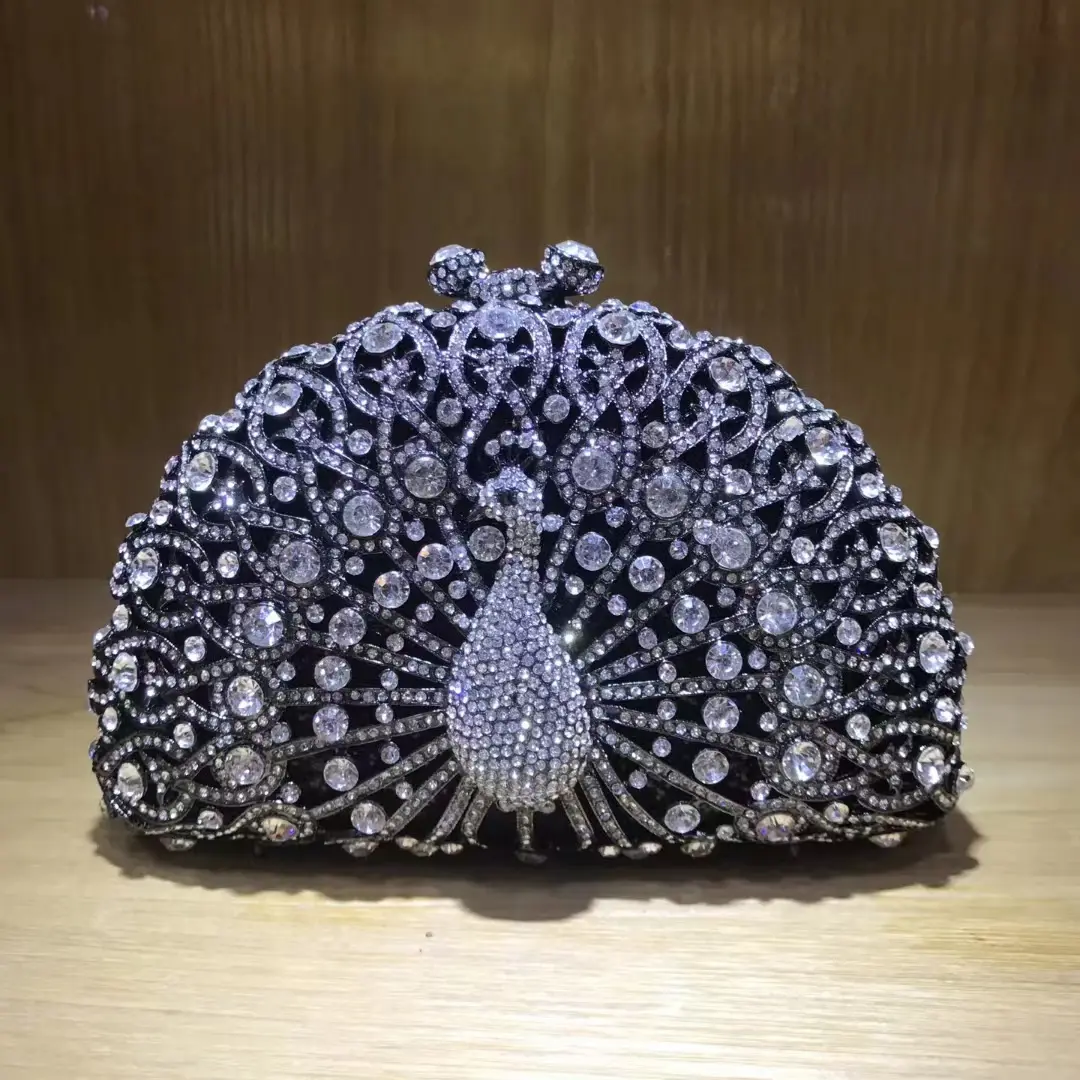 XIYUAN Women Crystal Clutches Bags Stones Evening Bags Wedding Party Bag Metal Rhinestone Minaudiere Diamond Handbag and Purse