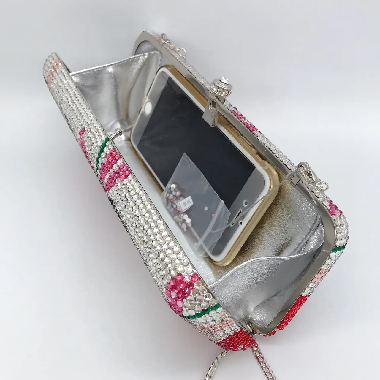 Lady Colorful Crystal Purse Wedding Rhinestone Clutch Luxury Women Small Phone Case Evening Shoulder Bags Handbags Minaudiere