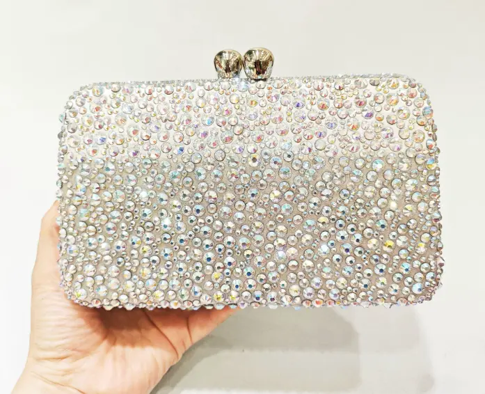 Lady Fushia Diamonds Evening Clutches Bags Crystal Wedding Bridal Handbags Fashion Ladies Rhinestone Party Purses Minaudiere